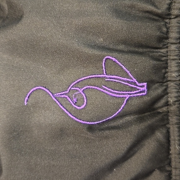 BABY PHAT GIRL'S BLACK/ PURPLE PUFFER . MISSING FAUX FUR LINING ON HOOD. SIZE L - Picture 7 of 11